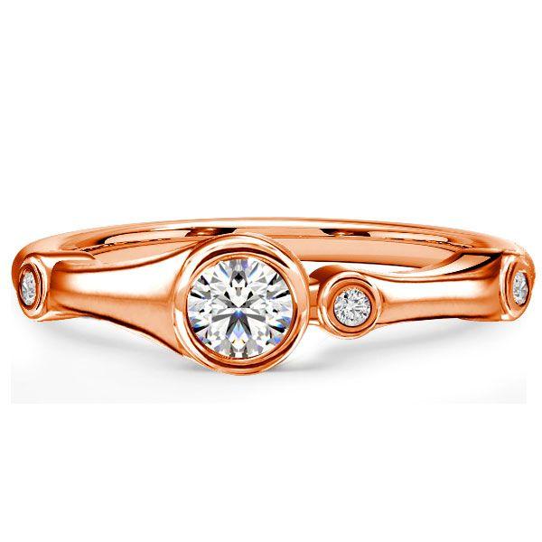 White Sapphire Trio Engagement Ring - 925 Sterling Silver