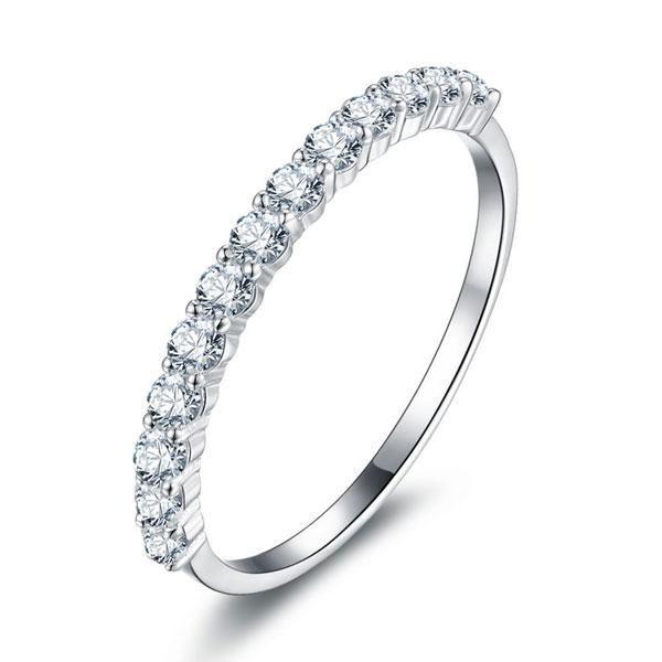 Sterling Silver Eternity Wedding Band with Created White Sapphires (0.39 CT. TW.)