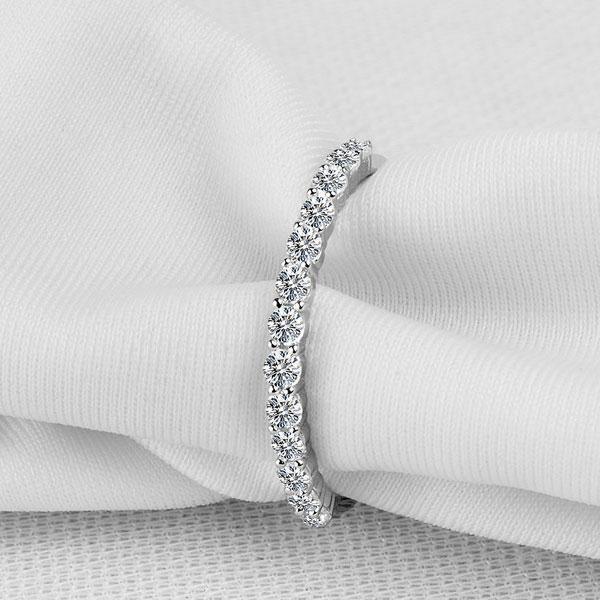 Sterling Silver Eternity Wedding Band with Created White Sapphires (0.39 CT. TW.)