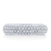 Four Row White Sapphire Half Eternity Wedding Band in Sterling Silver (2.00 CT)