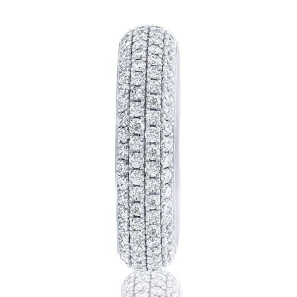 Four Row White Sapphire Half Eternity Wedding Band in Sterling Silver (2.00 CT)