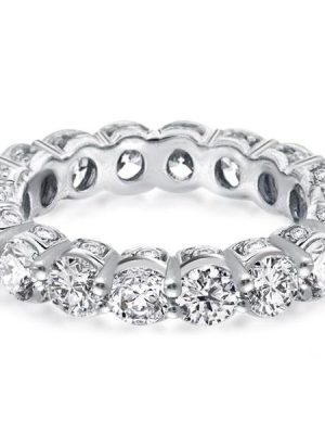 Sterling Silver Round Eternity Wedding Band - 4.85 CTW Cubic Zirconia