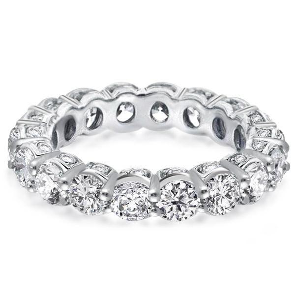 Sterling Silver Round Eternity Wedding Band - 4.85 CTW Cubic Zirconia
