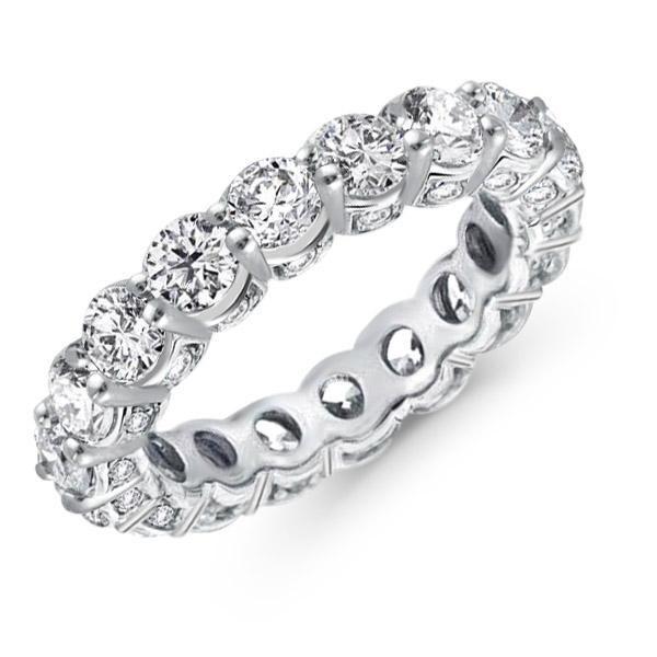Sterling Silver Round Eternity Wedding Band - 4.85 CTW Cubic Zirconia