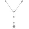 Halo Pear-Shaped Pendant Necklace - 925 Sterling Silver Drop Necklace for Women