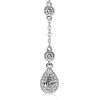 Halo Pear-Shaped Pendant Necklace - 925 Sterling Silver Drop Necklace for Women