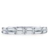 Baguette Eternity Band: 925 Sterling Silver Created White Sapphire Wedding Ring