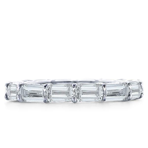 Baguette Eternity Band: 925 Sterling Silver Created White Sapphire Wedding Ring