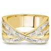 2.40 CT. TW. White Baguette Criss Cross Wedding Band for Women in Rhodium-Plated Sterling Silver