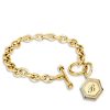 Personalized Hexagon Initial Charm Bracelet - Sterling Silver