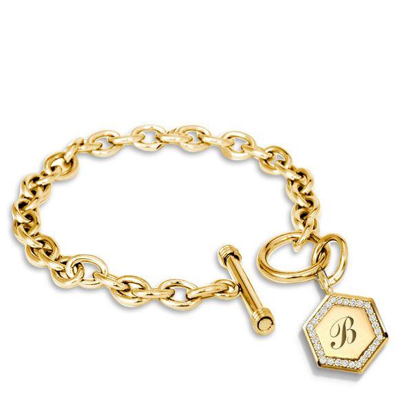 Personalized Hexagon Initial Charm Bracelet - Sterling Silver