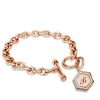 Personalized Hexagon Initial Charm Bracelet - Sterling Silver