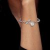 Personalized Hexagon Initial Charm Bracelet - Sterling Silver