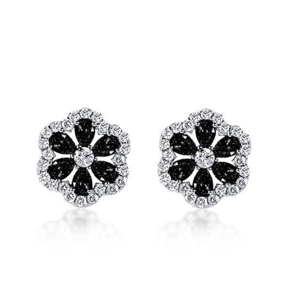 Black Sapphire Stud Earrings in Rhodium-Plated 925 Sterling Silver (3.15 CT. TW)