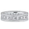 Princess Cut Eternity Wedding Band Ring in Rhodium-Plated Sterling Silver, 4.90 CTW