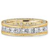 Princess Cut Eternity Wedding Band Ring in Rhodium-Plated Sterling Silver, 4.90 CTW