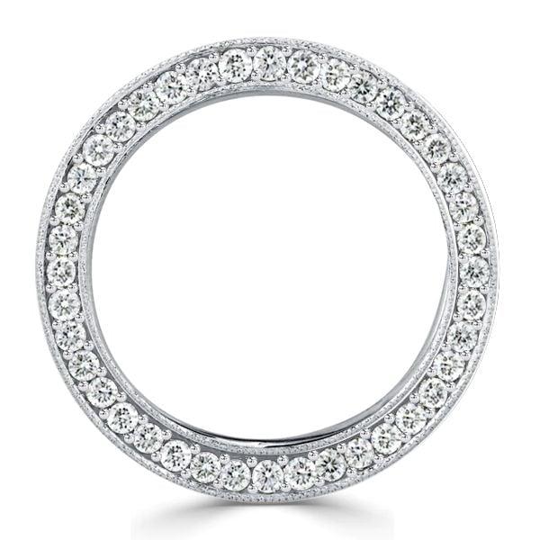 Princess Cut Eternity Wedding Band Ring in Rhodium-Plated Sterling Silver, 4.90 CTW