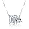 Emerald & Pear Cut Toi Et Moi Pendant Necklace - Sterling Silver, Gold, or Rose Gold