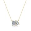 Emerald & Pear Cut Toi Et Moi Pendant Necklace - Sterling Silver, Gold, or Rose Gold