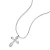 Sterling Silver Cross Necklace for Women with Rhodium Finish | Adjustable Chain Length