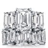 Three Stone Ladder Design Bridal Set in 925 Sterling Silver