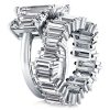 Three Stone Ladder Design Bridal Set in 925 Sterling Silver