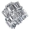 Three Stone Ladder Design Bridal Set in 925 Sterling Silver