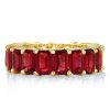 Emerald, Garnet & Gold Eternity Wedding Band - 8.50 CT. TW.