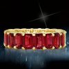 Emerald, Garnet & Gold Eternity Wedding Band - 8.50 CT. TW.