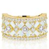 Opal Baguette Half Eternity Wedding Band - Sterling Silver Multi Row Ring