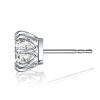 8 Prong Cushion Cut Single Stone Stud Earrings in Rhodium Plated Sterling Silver