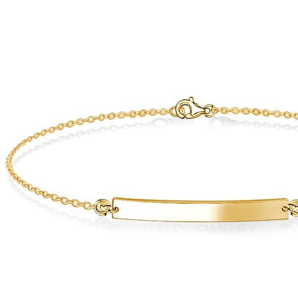 Personalized Bar Bracelet for Women | Dainty 18K Gold Plated Sterling Silver Bangle