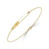 Personalized Bar Bracelet for Women | Dainty 18K Gold Plated Sterling Silver Bangle