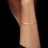 Personalized Bar Bracelet for Women | Dainty 18K Gold Plated Sterling Silver Bangle