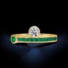 Esperanza Green Emerald Engagement Ring | 0.80 CT. TW. | 18K Gold Plated Sterling Silver