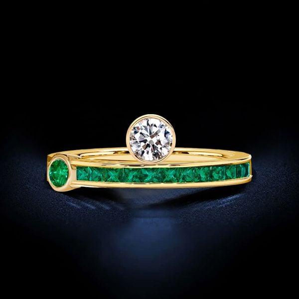 Esperanza Green Emerald Engagement Ring | 0.80 CT. TW. | 18K Gold Plated Sterling Silver