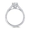 Crown Design Milgrain Sterling Silver Bridal Ring Set - 1.25 CT Center Stone