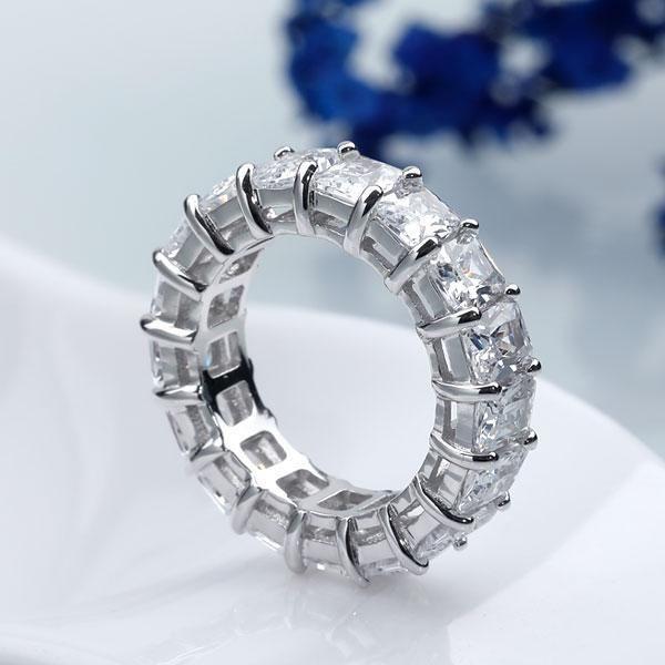 Eternity Created White Sapphire Wedding Band - 925 Sterling Silver