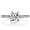 Cushion Cut White Sapphire Engagement Ring in Sterling Silver