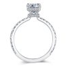 Cushion Cut White Sapphire Engagement Ring in Sterling Silver