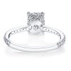 Cushion Cut White Sapphire Engagement Ring in Sterling Silver