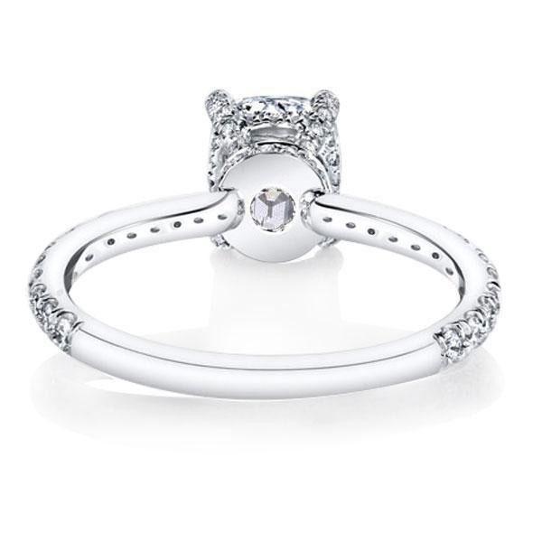 Cushion Cut White Sapphire Engagement Ring in Sterling Silver