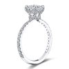 Cushion Cut White Sapphire Engagement Ring in Sterling Silver