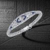 Art Deco Sterling Silver Tennis Bracelet with Simulated Diamonds - 6-9 Inches