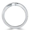 Milgrain Double Row Blue Topaz Half Eternity Wedding Band in Sterling Silver