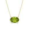 Golden Peridot Pendant Necklace - 18K Gold Plated Sterling Silver