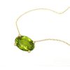Golden Peridot Pendant Necklace - 18K Gold Plated Sterling Silver