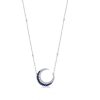 Sterling Silver Crescent Moon Pendant Necklace for Women with Adjustable Chain