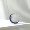 Sterling Silver Crescent Moon Pendant Necklace for Women with Adjustable Chain