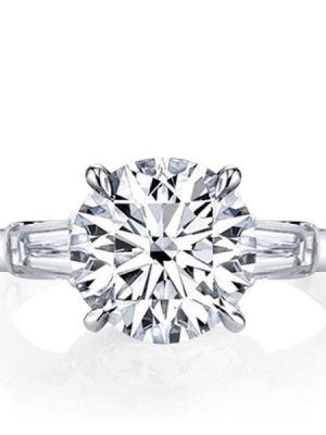 Sterling Silver Three Stone Anniversary Ring - 2.00 CT Center Stone